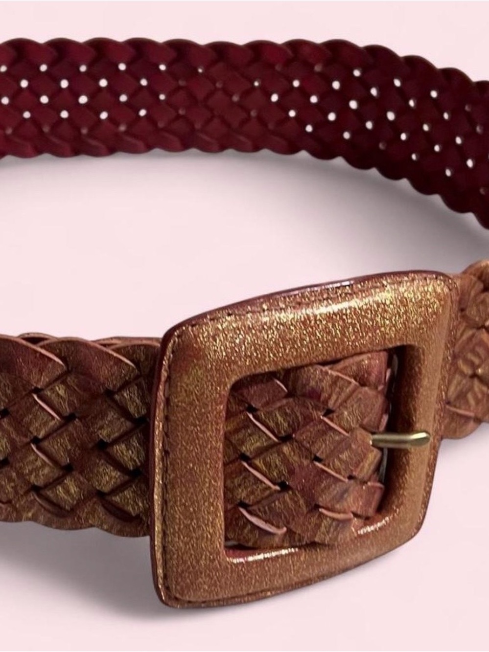 Braided Metallic Women's Belt